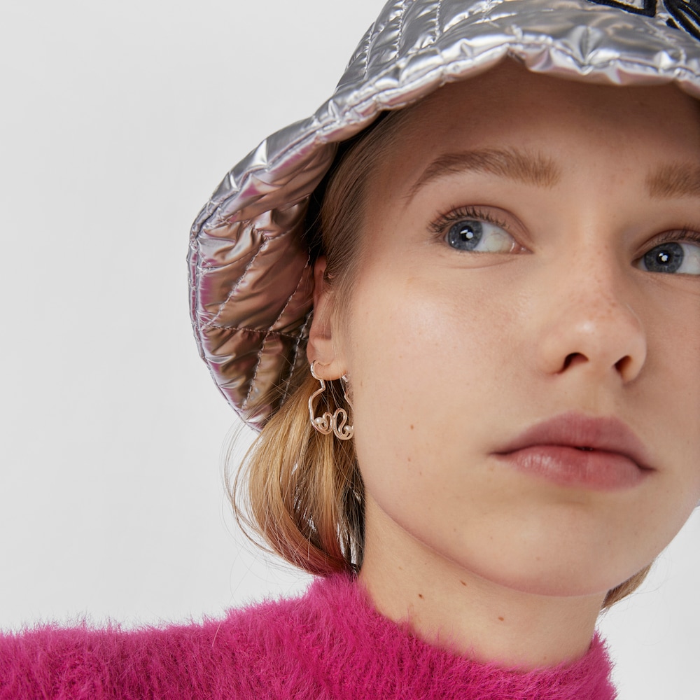 Pendientes oso de plata y perlas cultivadas Tsuri