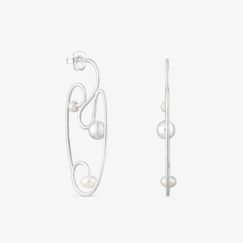 Pendientes de plata y perlas cultivadas Tsuri