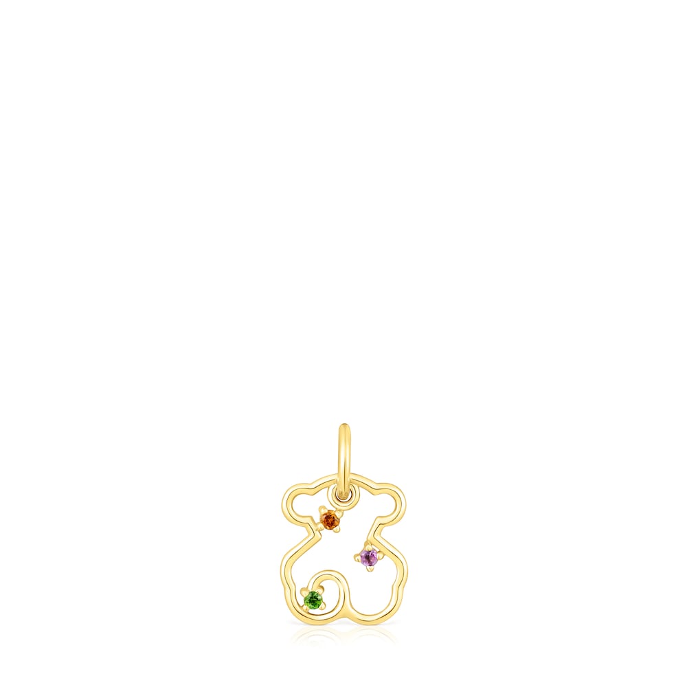 Gold Tsuri Bear pendant with gemstones Gold Tsuri Bear pendant with gemstones