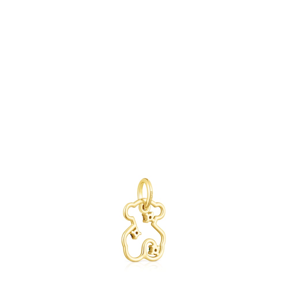 Gold Tsuri Bear pendant with gemstones image number 2
