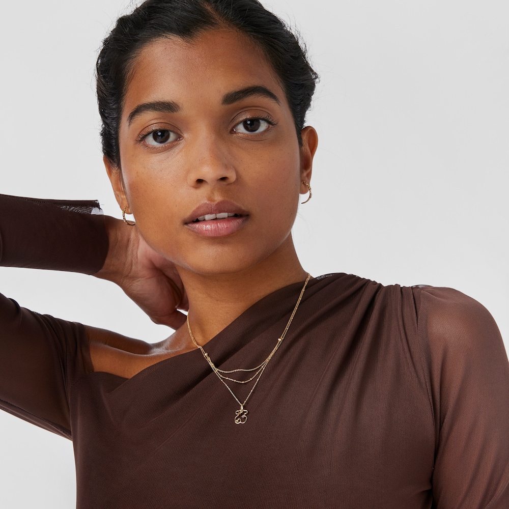 Colgante oso de oro y gemas Tsuri