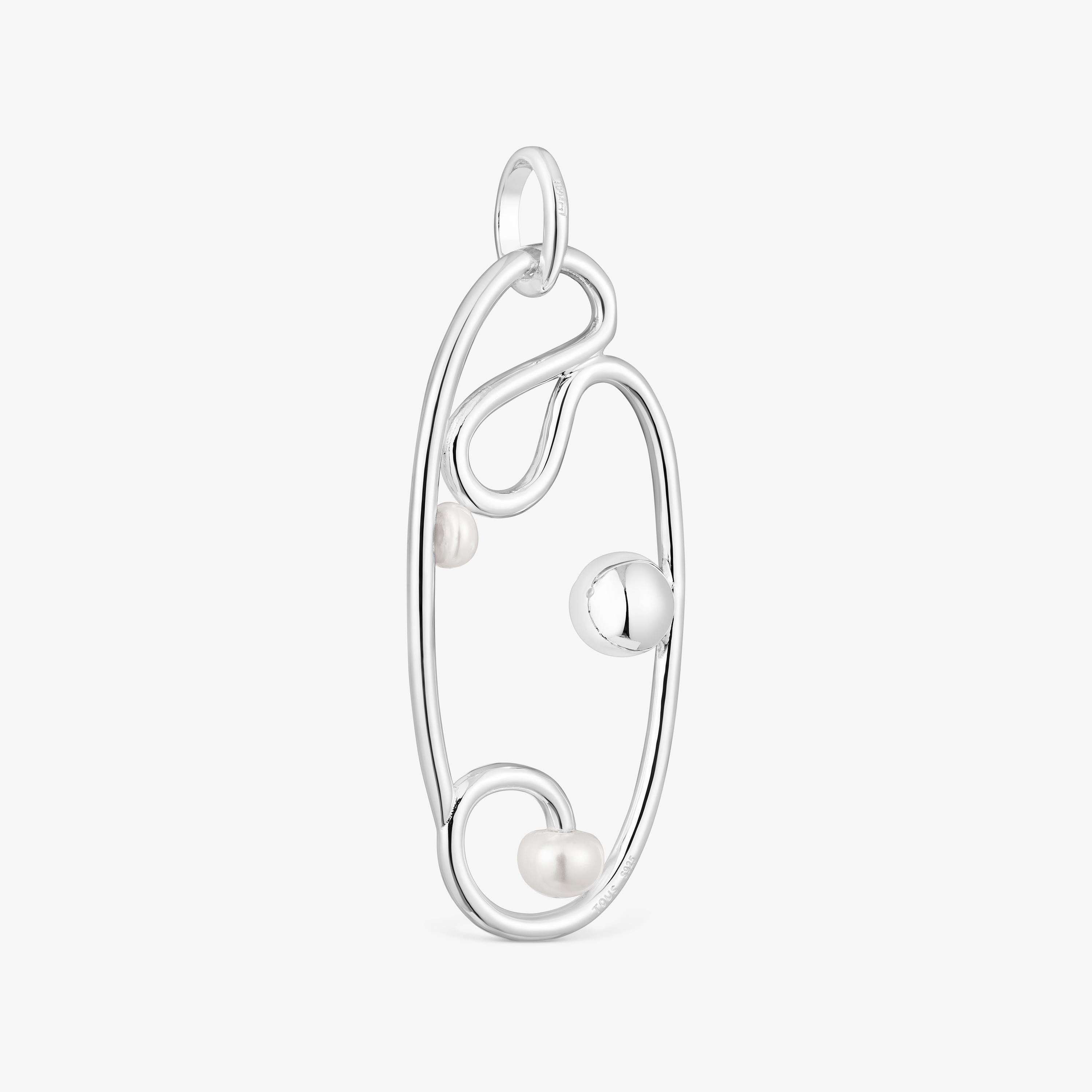 Silver Tsuri Pendant with cultured pearls