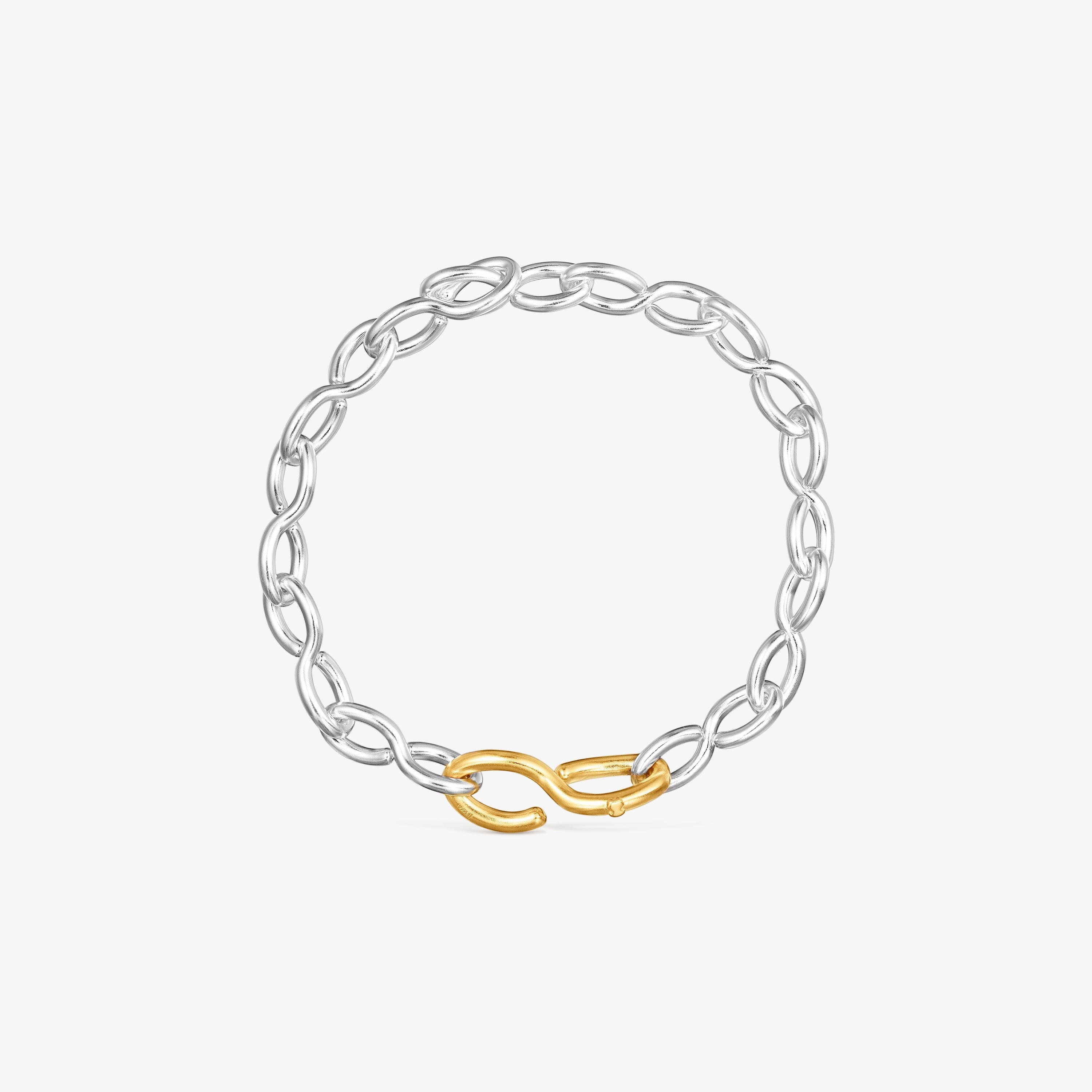 Silver and silver vermeil Bent Bracelet