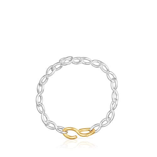 Silver and silver vermeil Bent Bracelet