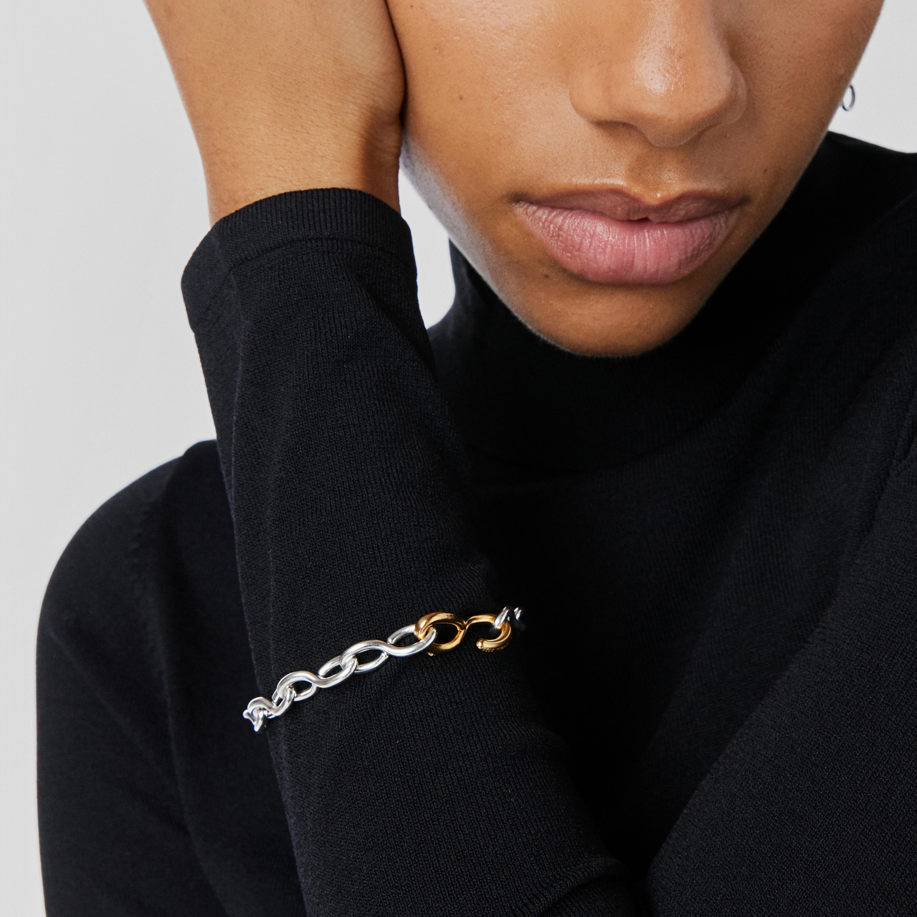 Silver and silver vermeil Bent Bracelet