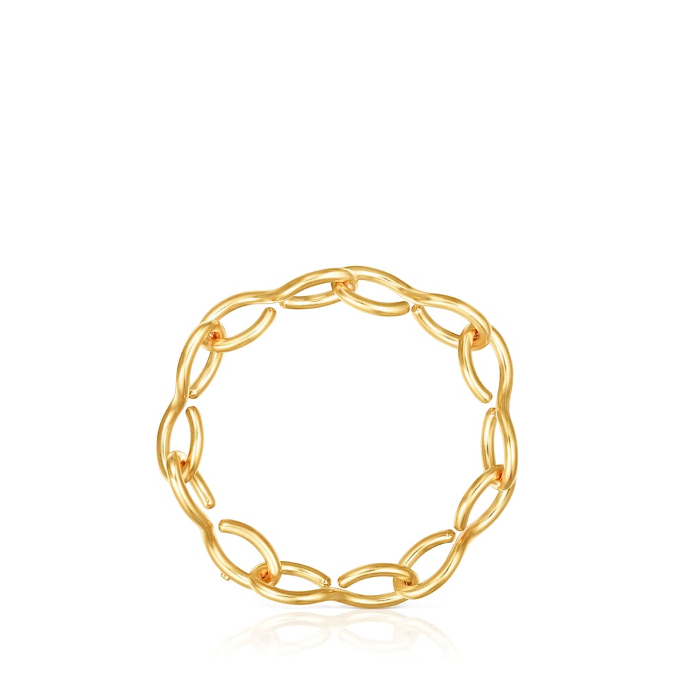 Pulsera con baño de oro 18 kt sobre plata Bent image number 1