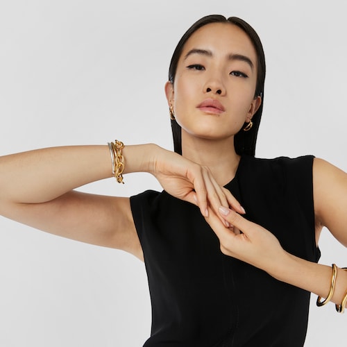 Pulsera con baño de oro 18 kt sobre plata Bent