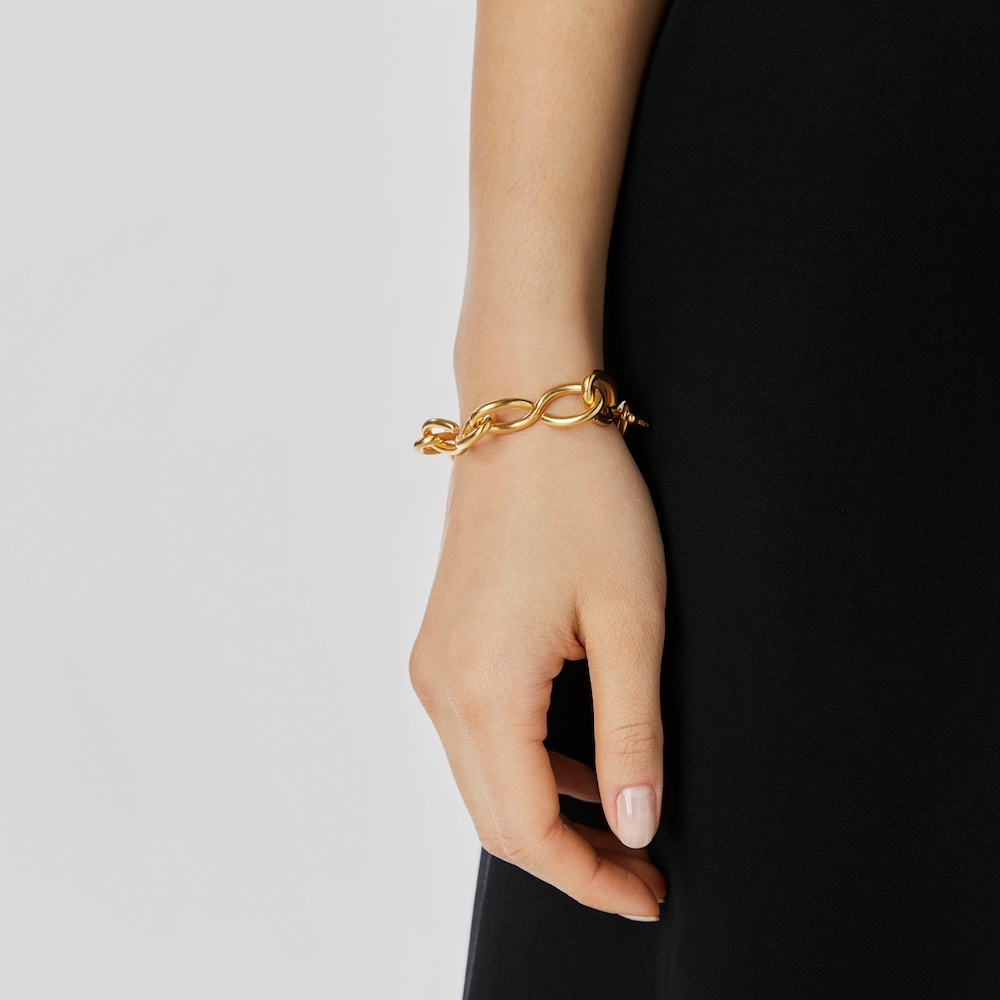 Pulsera con baño de oro 18 kt sobre plata Bent image number 6