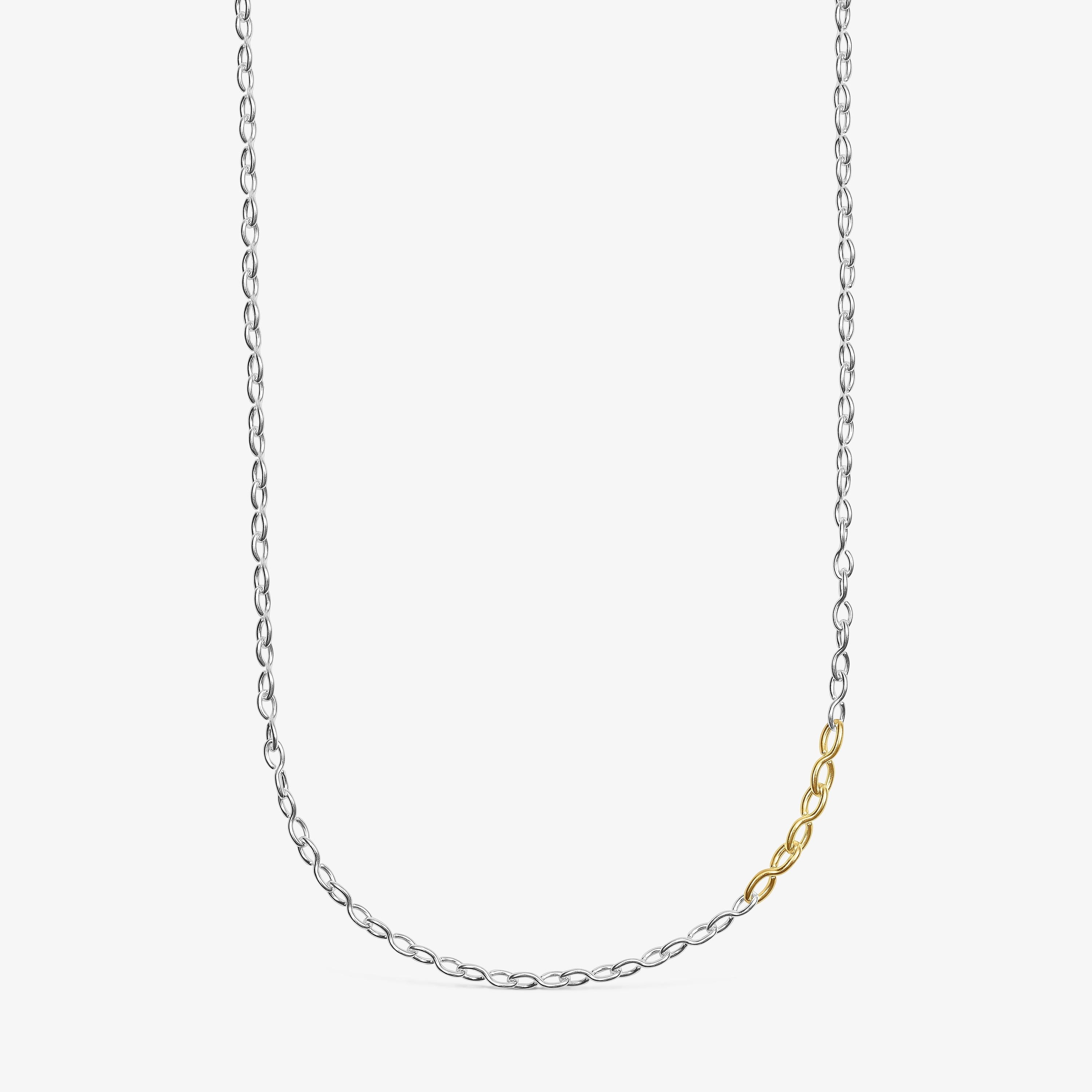Silver and silver vermeil Bent Necklace