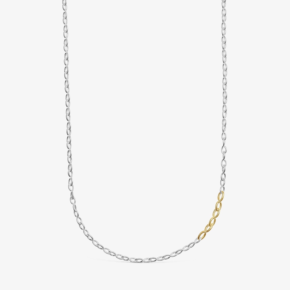 Halskette Bent aus Silber und Vermeil-Silber