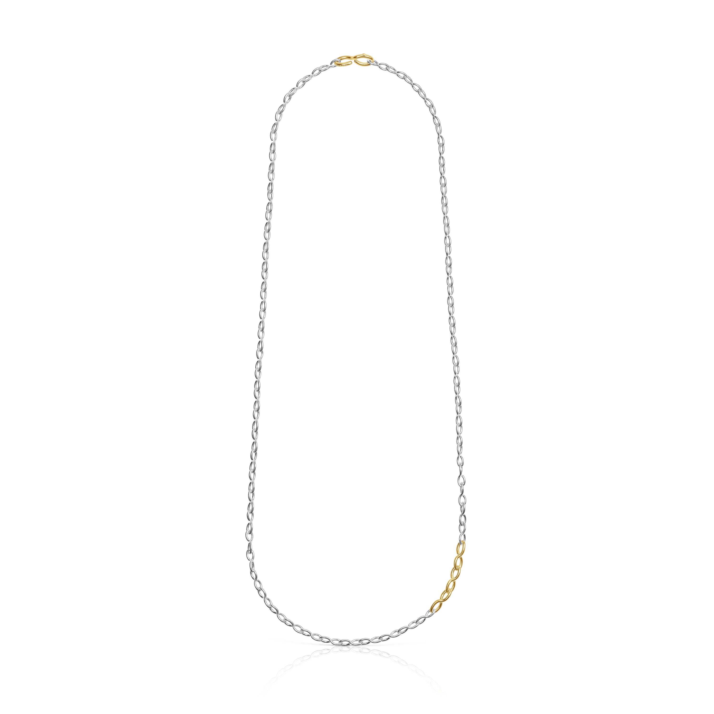 Silver and silver vermeil Bent Necklace