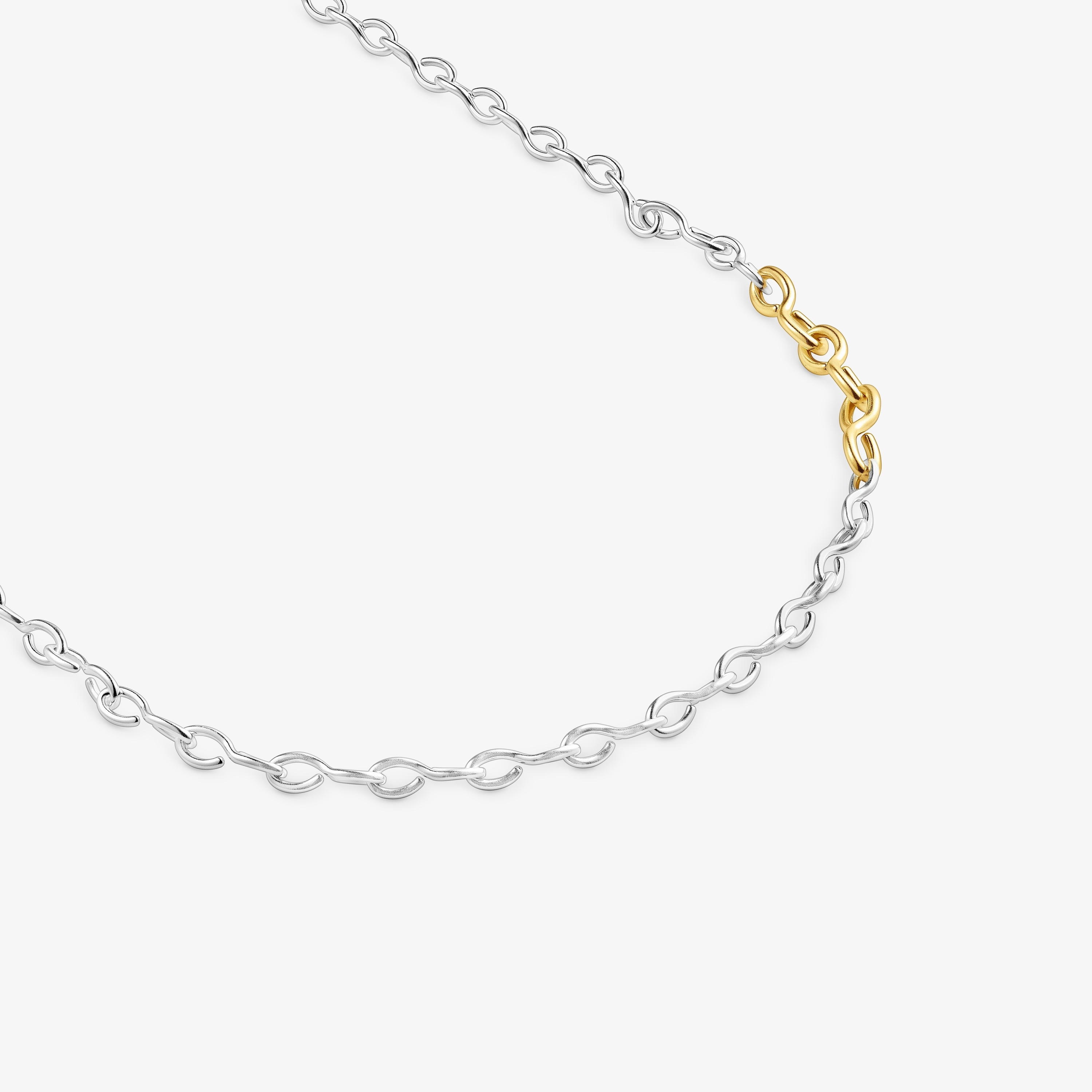 Silver and silver vermeil Bent Necklace