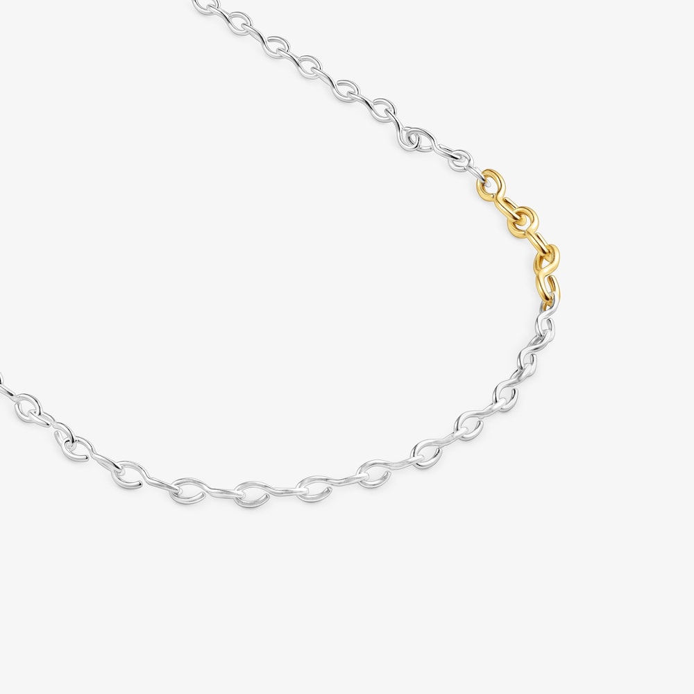 Halskette Bent aus Silber und Vermeil-Silber