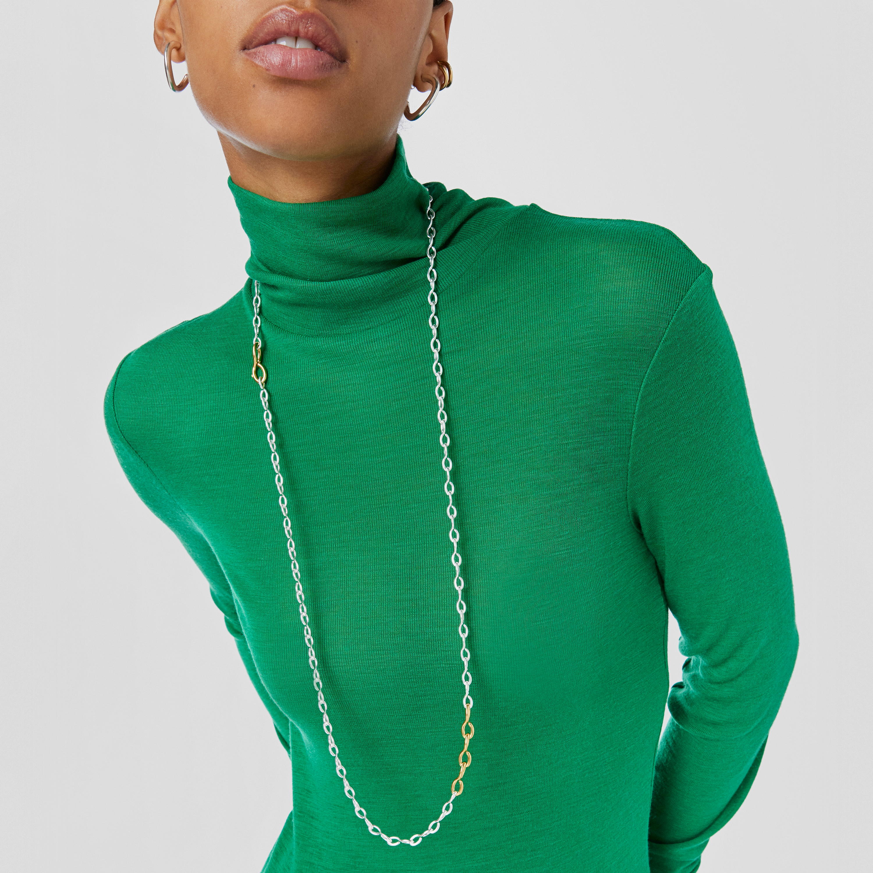 Silver and silver vermeil Bent Necklace