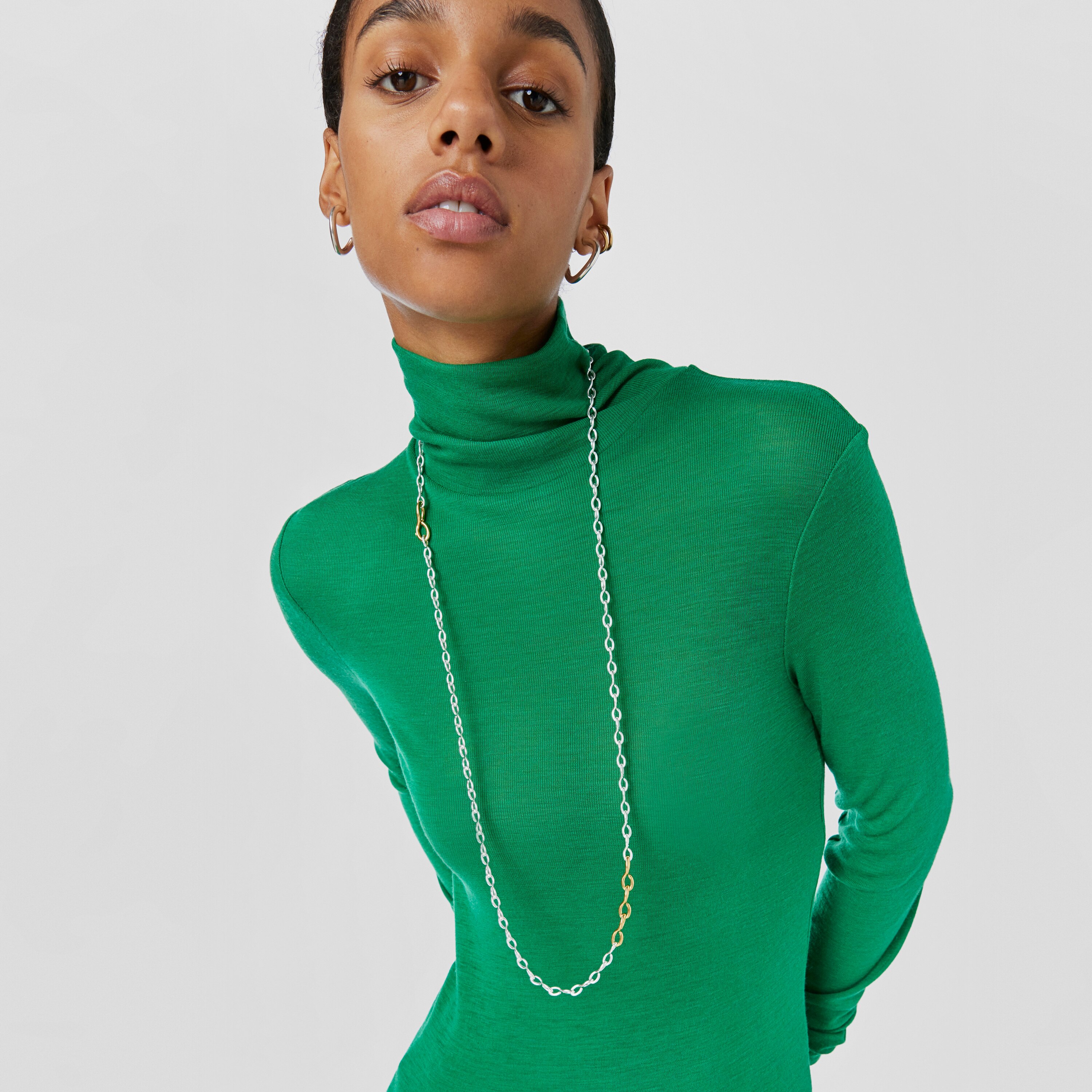 Silver and silver vermeil Bent Necklace