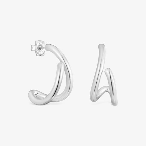 Aretes aro de plata Bent