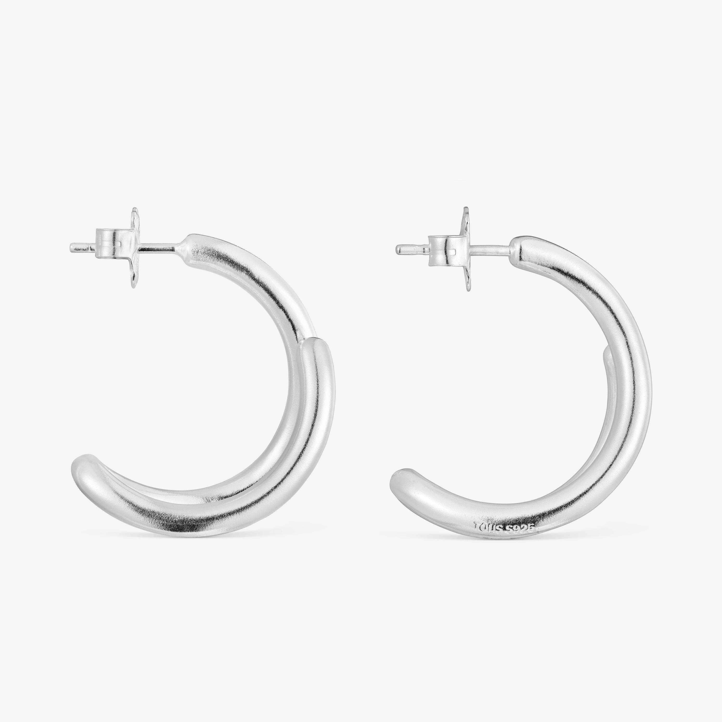 Silver Bent Hoop earrings