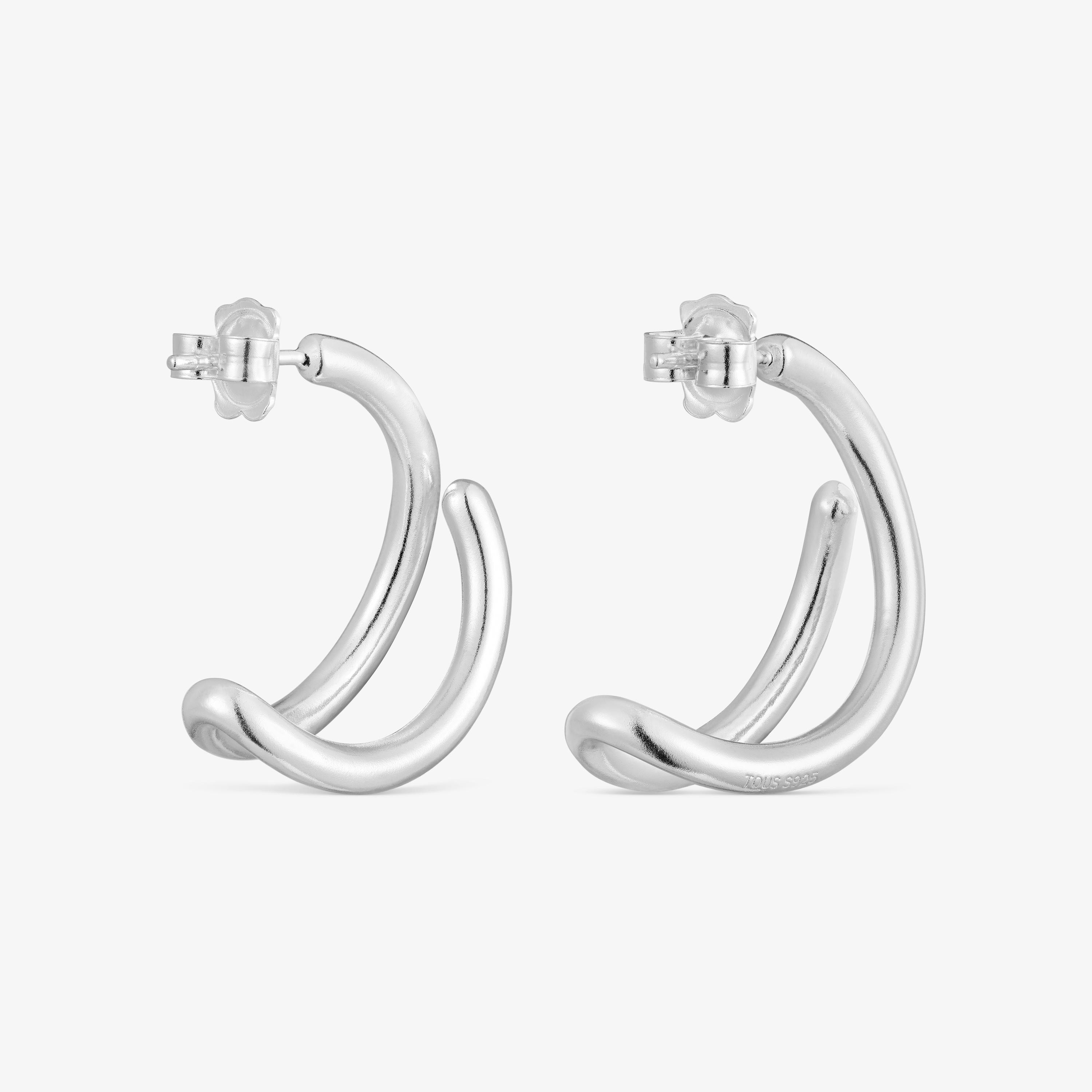 Silver Bent Hoop earrings