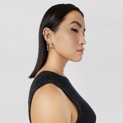 Silver Bent Hoop earrings