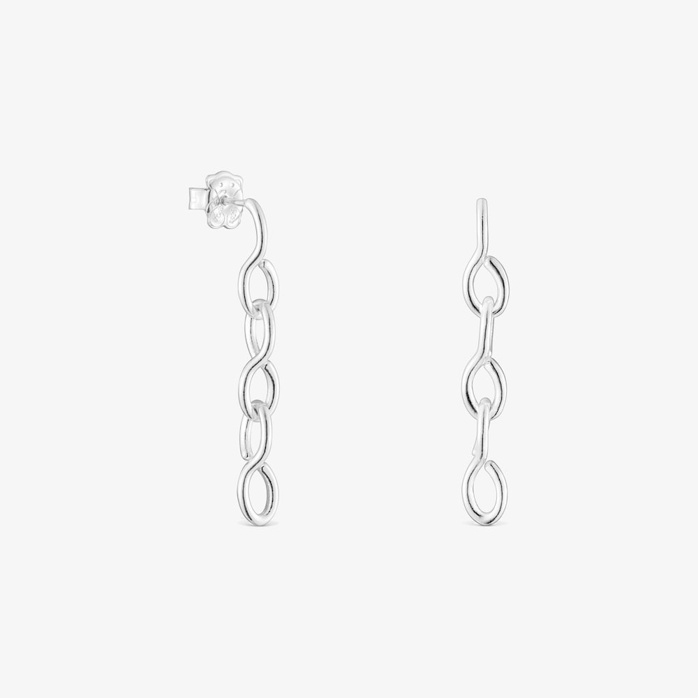 Aretes largos de plata Bent