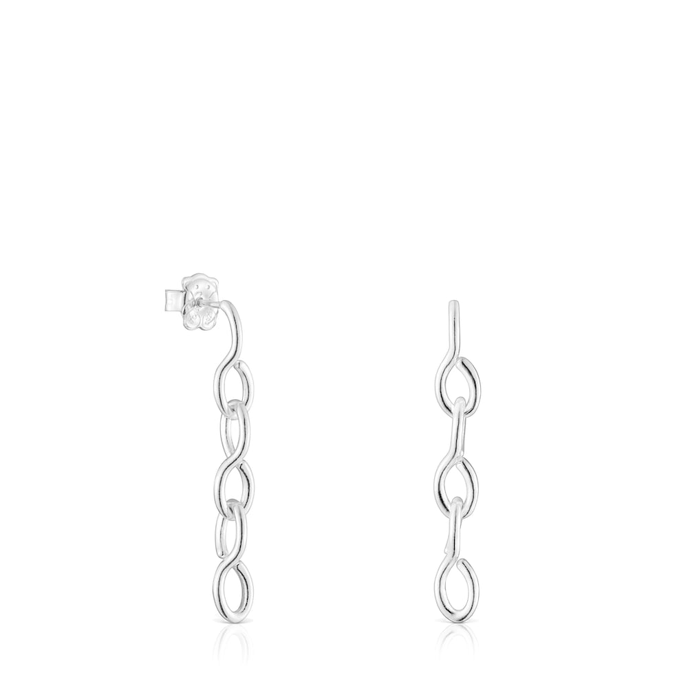 Long silver Bent Earrings image number 0