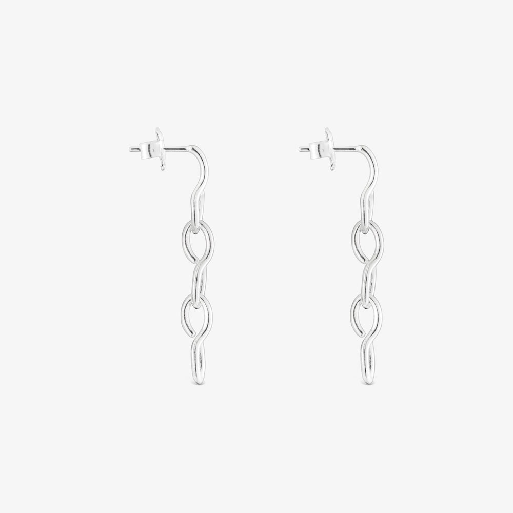Aretes largos de plata Bent