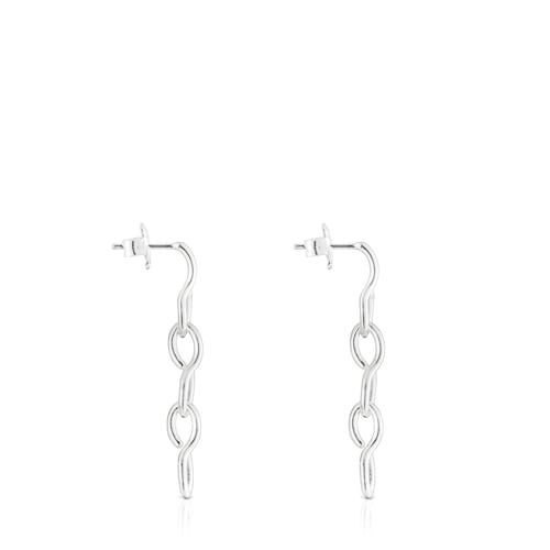 Long silver Bent Earrings