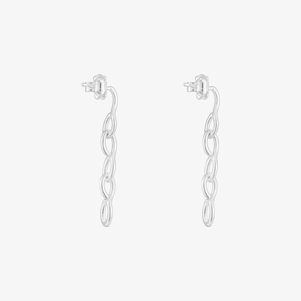 Aretes largos de plata Bent