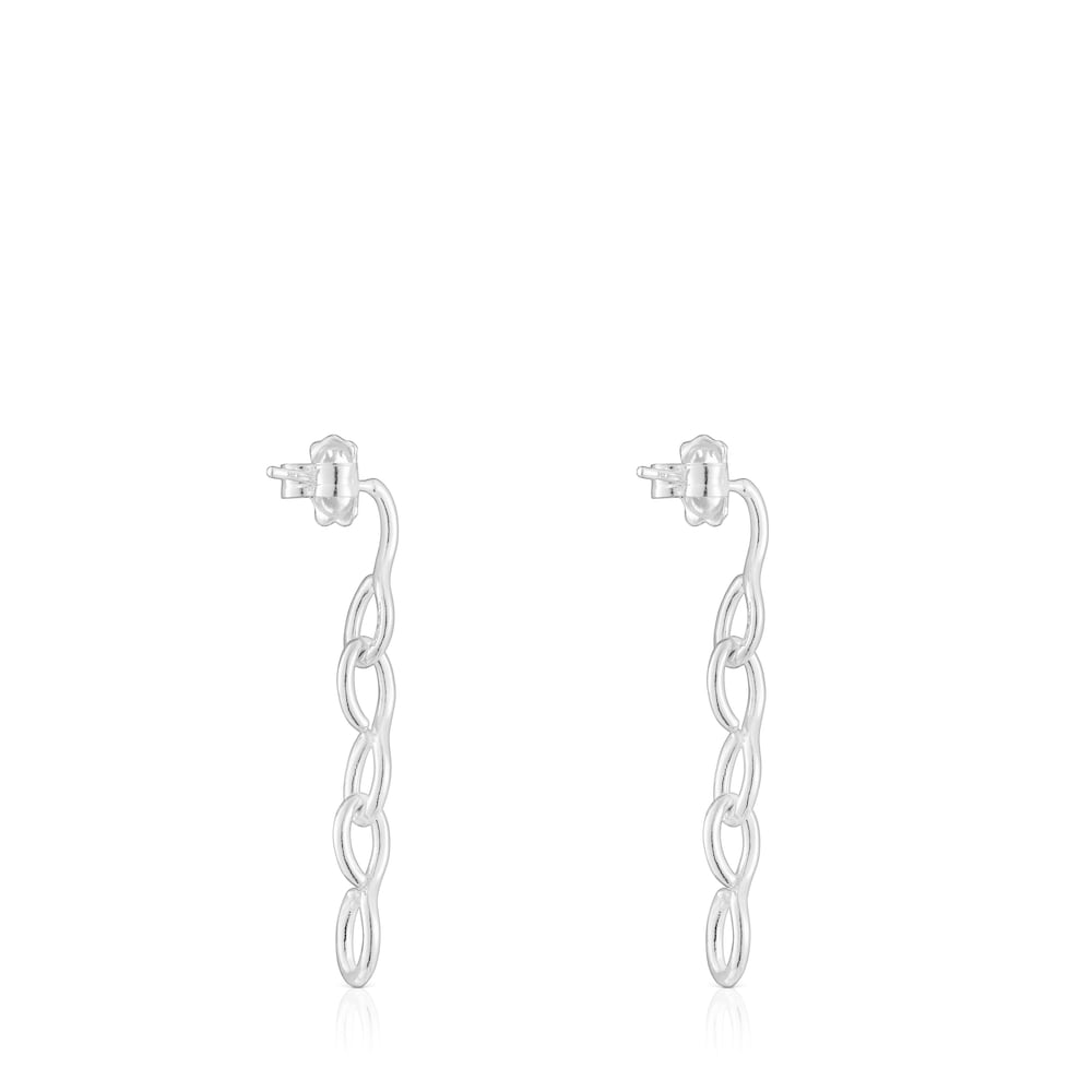 Long silver Bent Earrings image number 2
