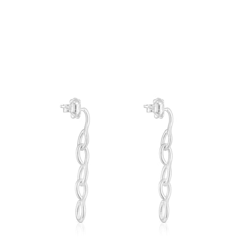 Long silver Bent Earrings