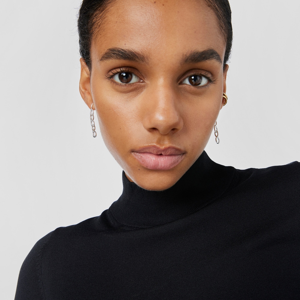 Aretes largos de plata Bent