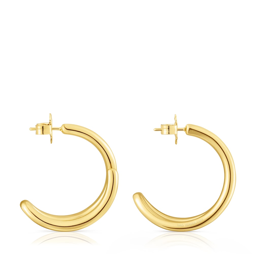 Silver Vermeil Bent Hoop earrings image number 1