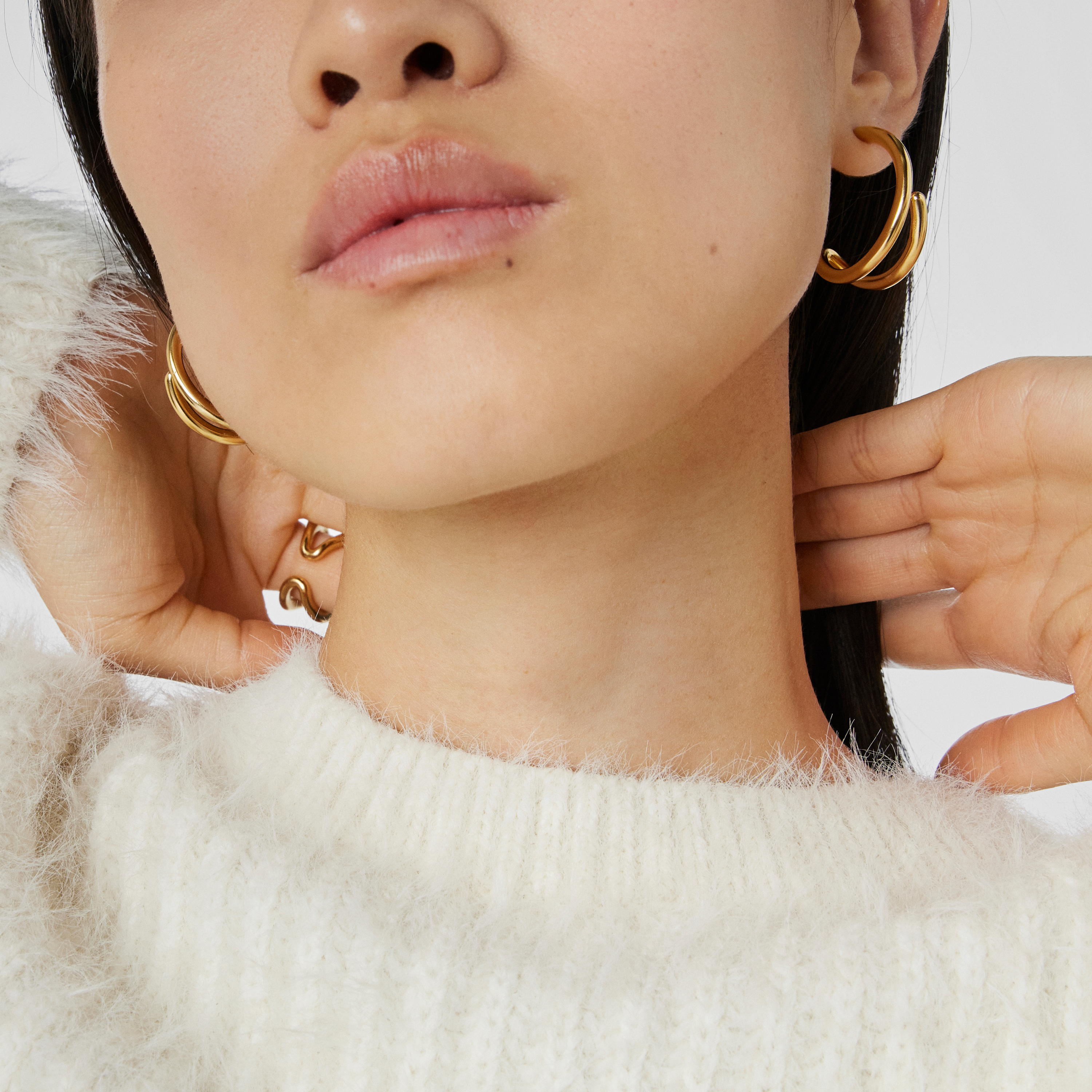 18K gold vermeil Bent Hoop earrings