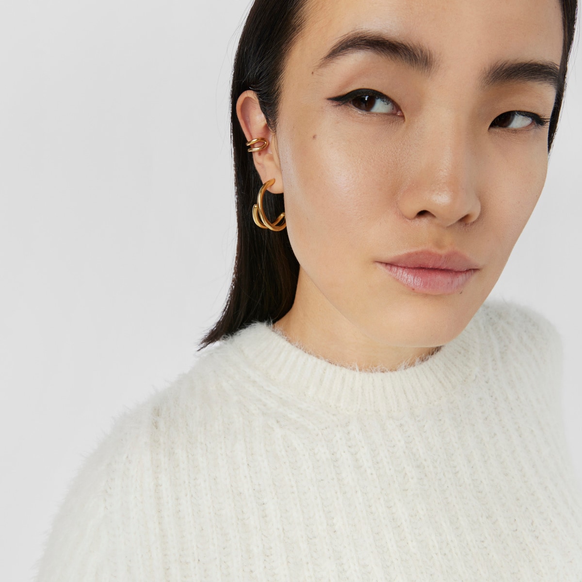 Silver Vermeil Bent Hoop earrings