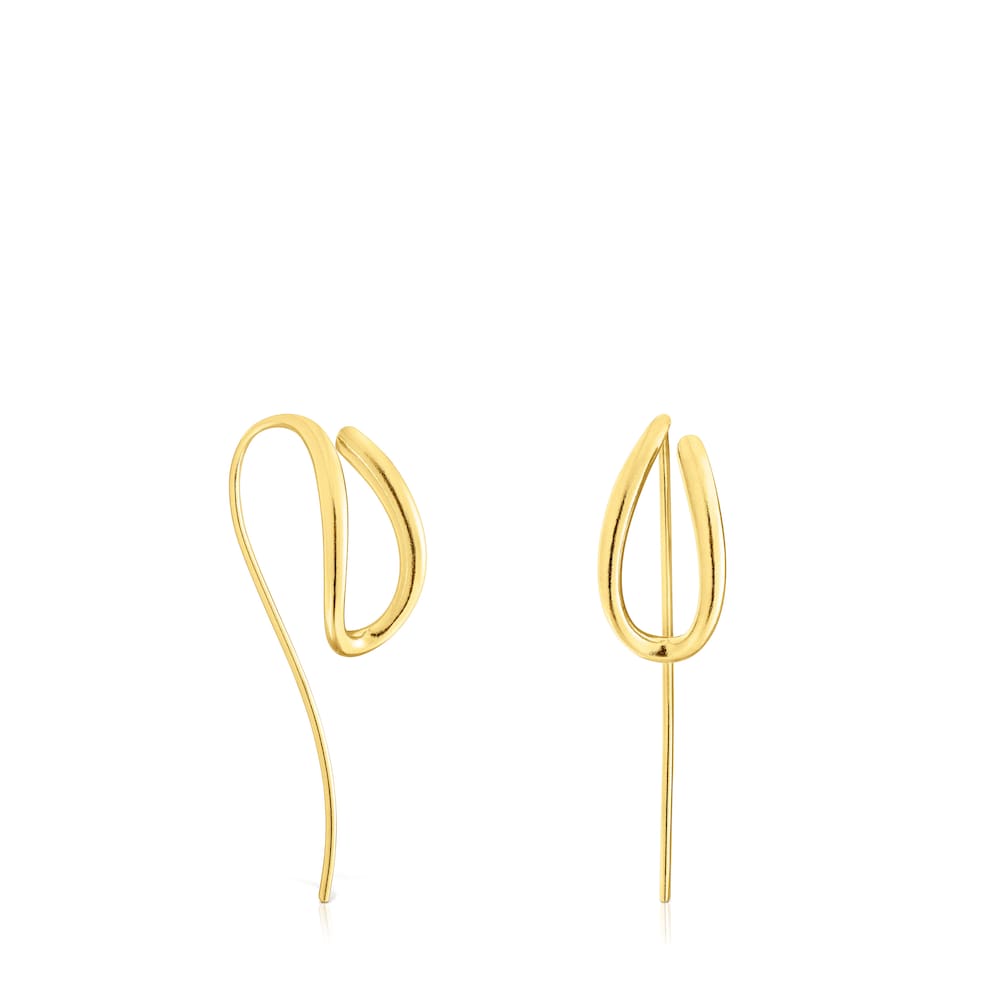 Pendientes con baño de oro 18 kt sobre plata Bent image number 0