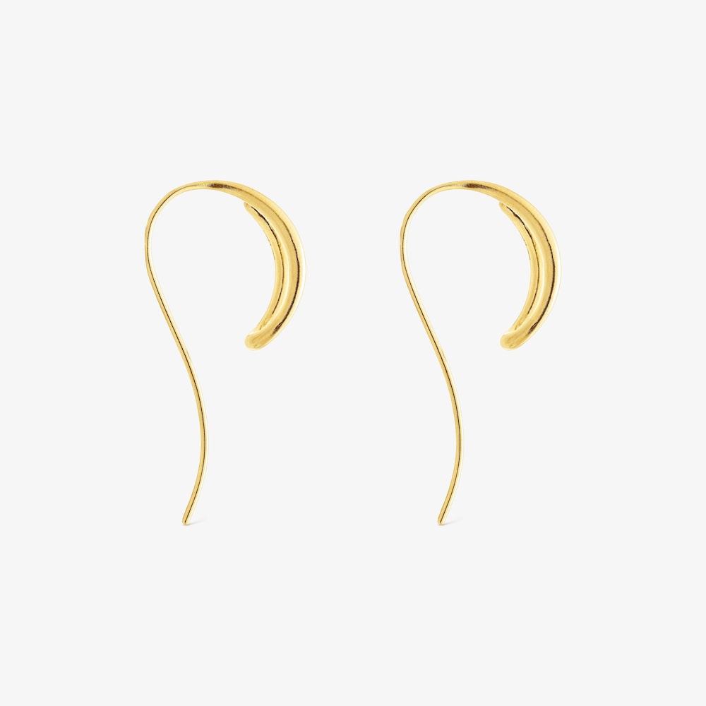 Aretes con ba&ntilde;o de oro 18 kt sobre plata Bent