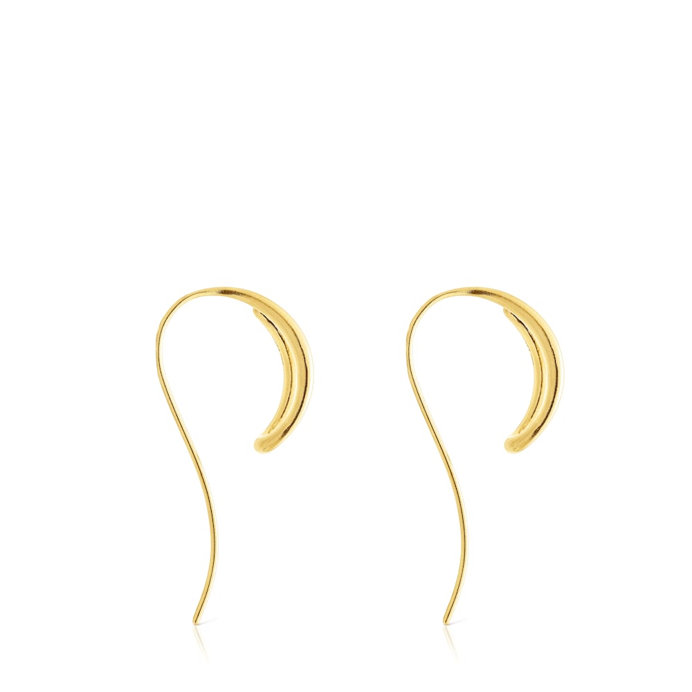 Pendientes con baño de oro 18 kt sobre plata Bent image number 1