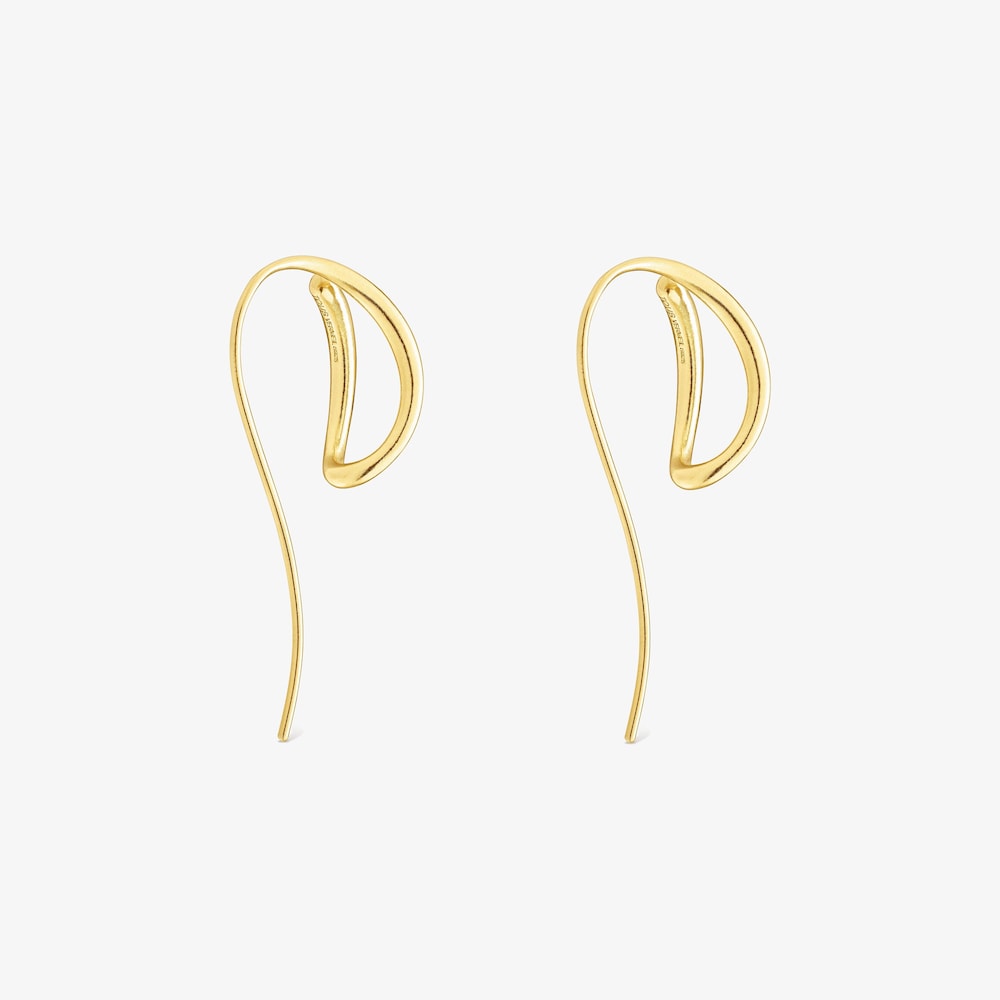Aretes con ba&ntilde;o de oro 18 kt sobre plata Bent