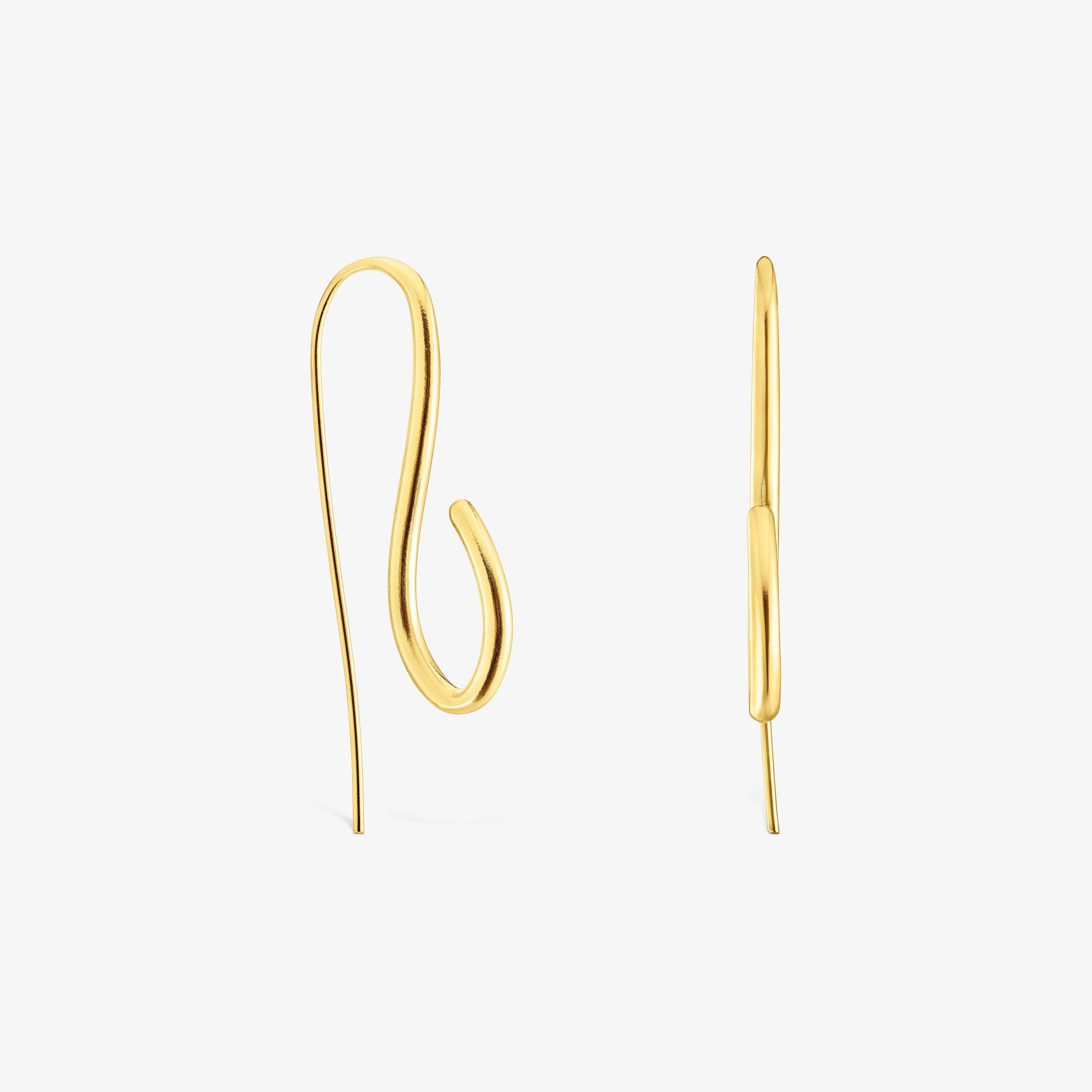 Long silver vermeil Bent Earrings