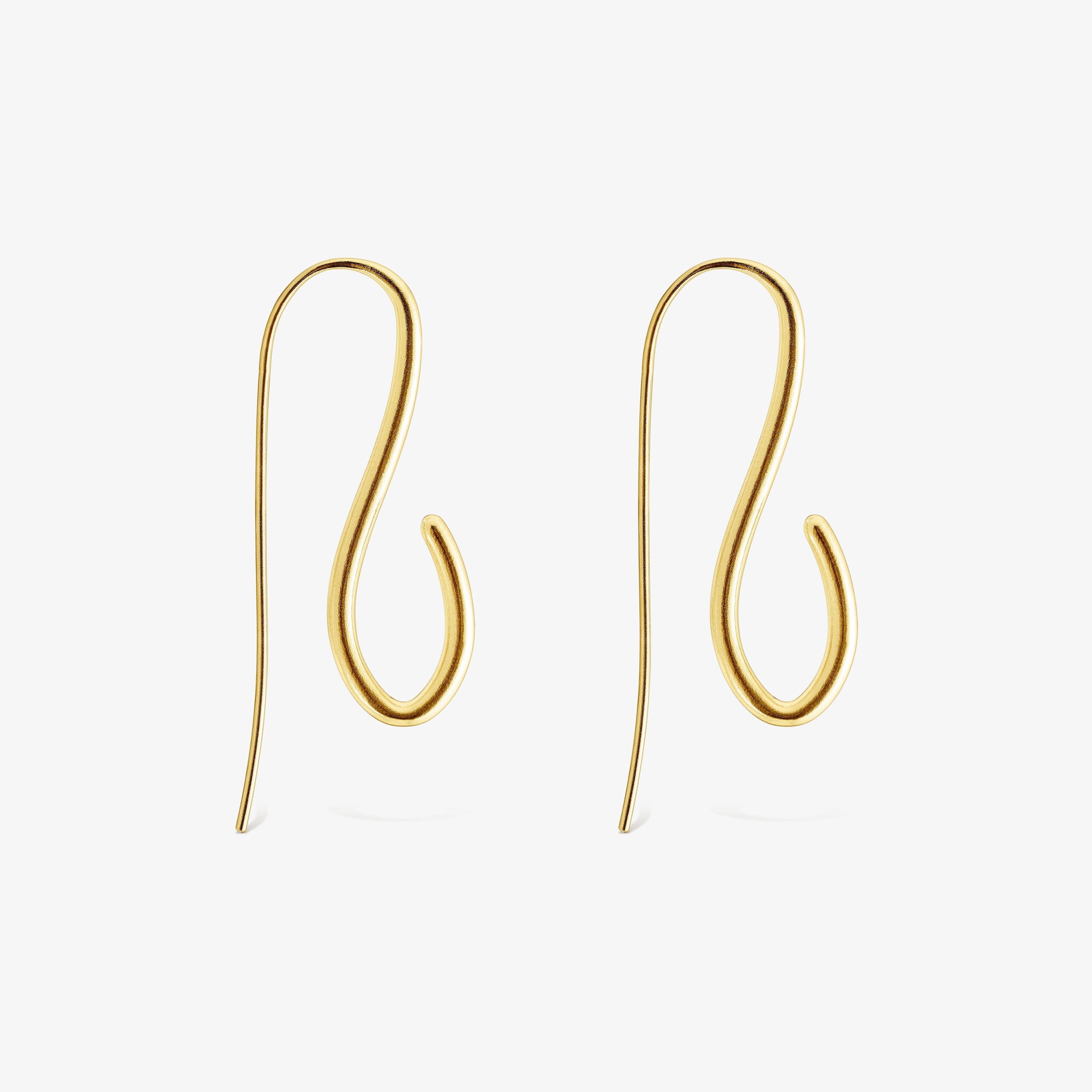 Long silver vermeil Bent Earrings