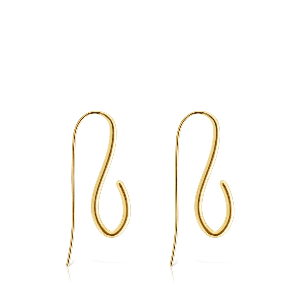 Long silver vermeil Bent Earrings image number 1
