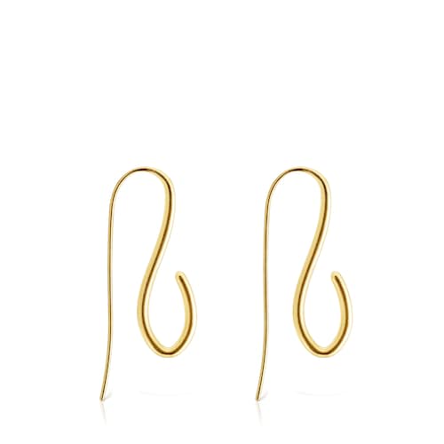 Brincos compridos Bent em prata vermeil