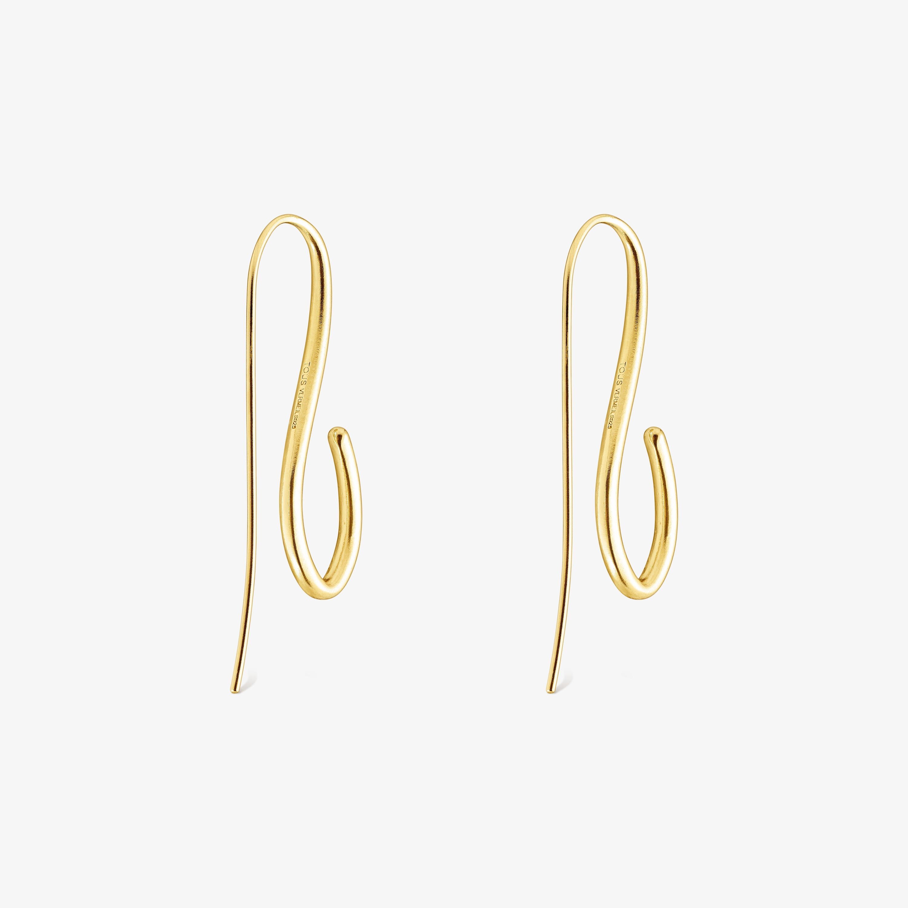 Long silver vermeil Bent Earrings