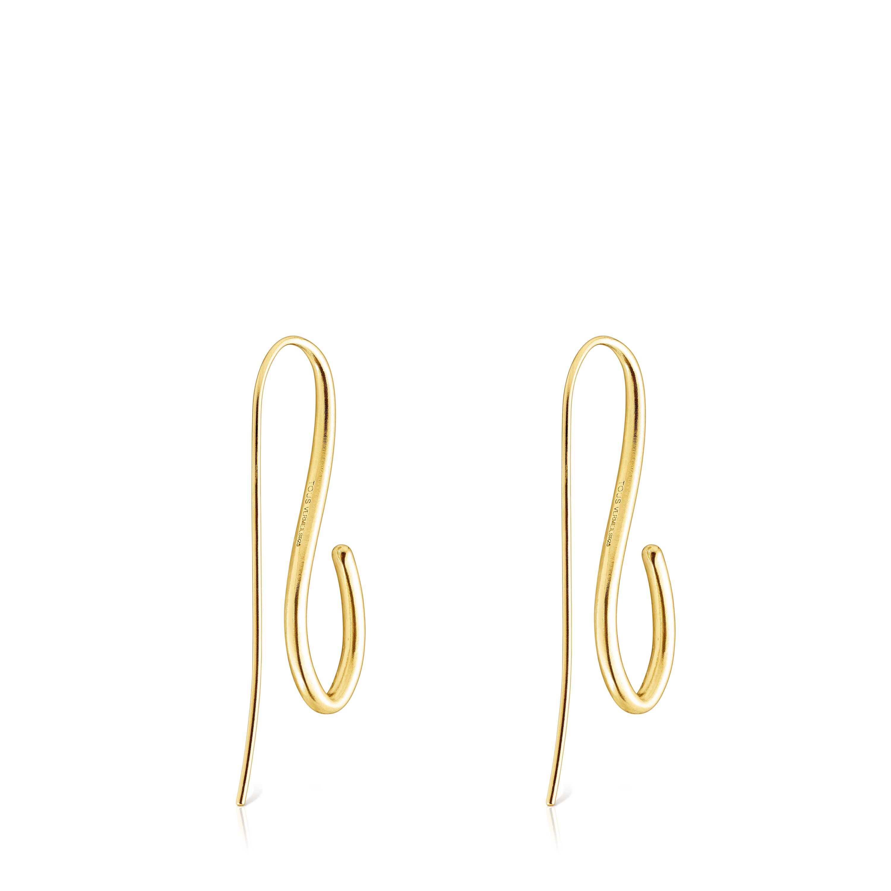 Long silver vermeil Bent Earrings