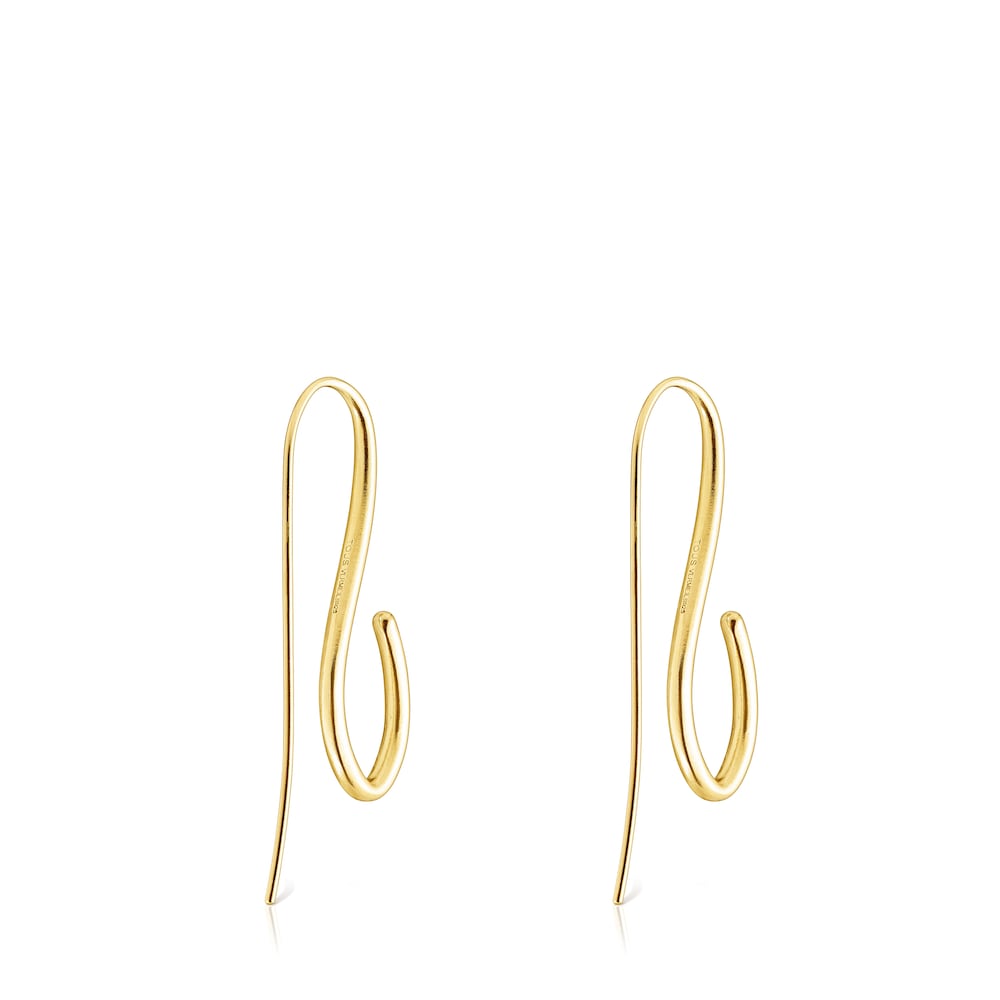 Long silver vermeil Bent Earrings image number 2