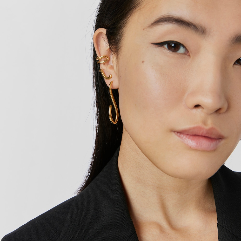 Long silver vermeil Bent Earrings image number 3