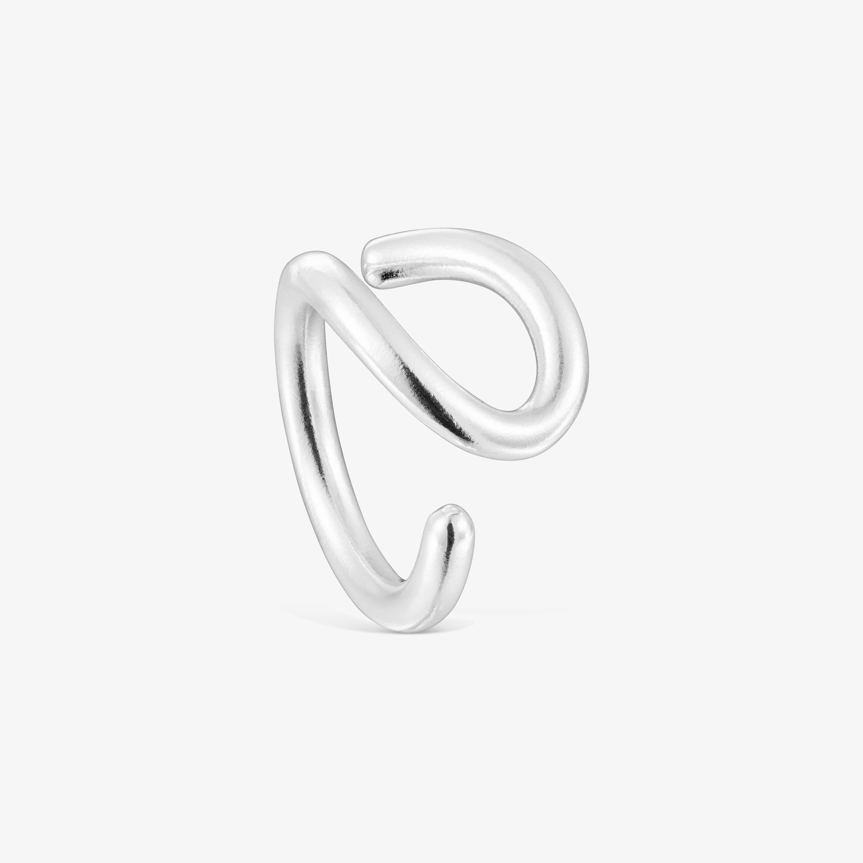 Silver Bent Open ring