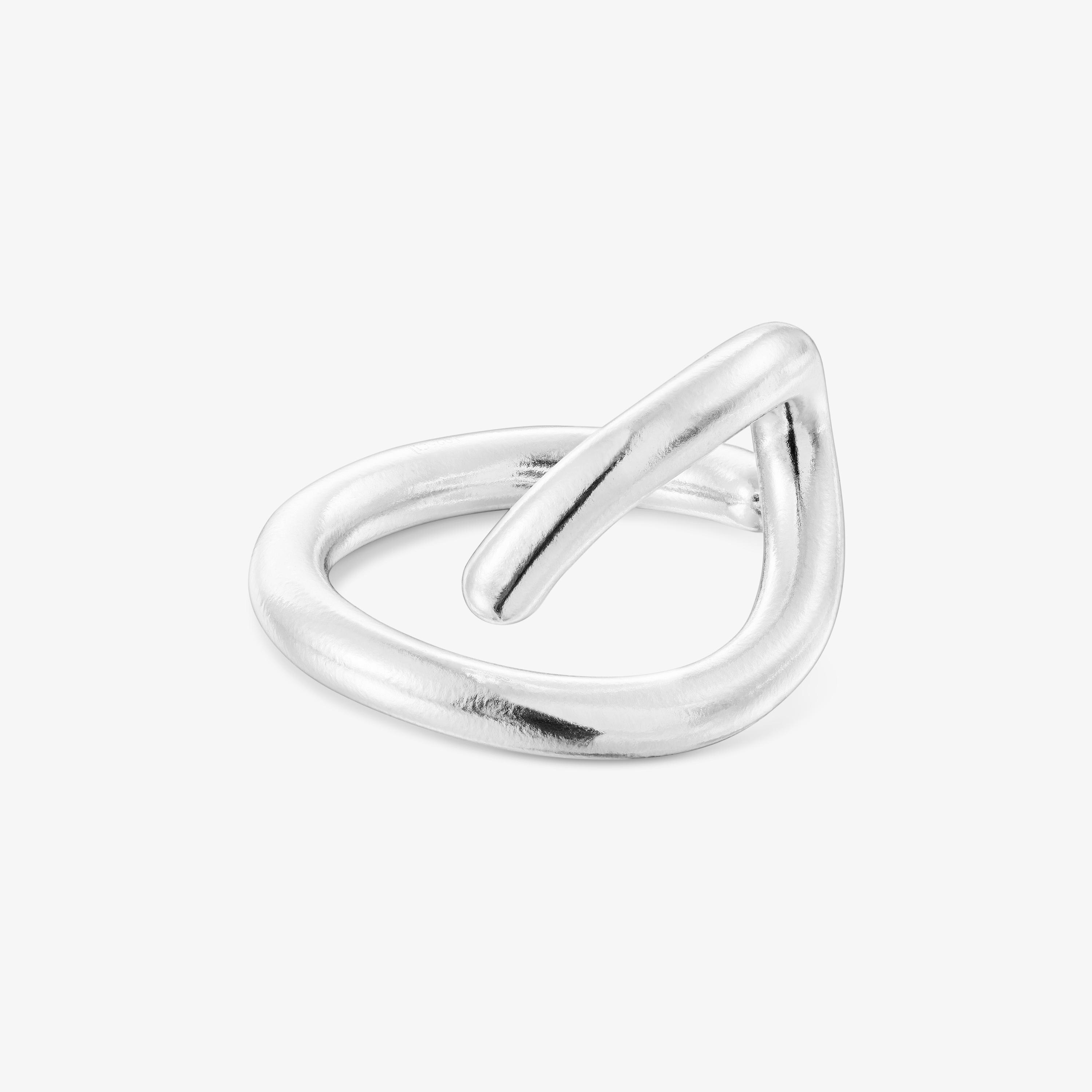 Silver Bent Open ring