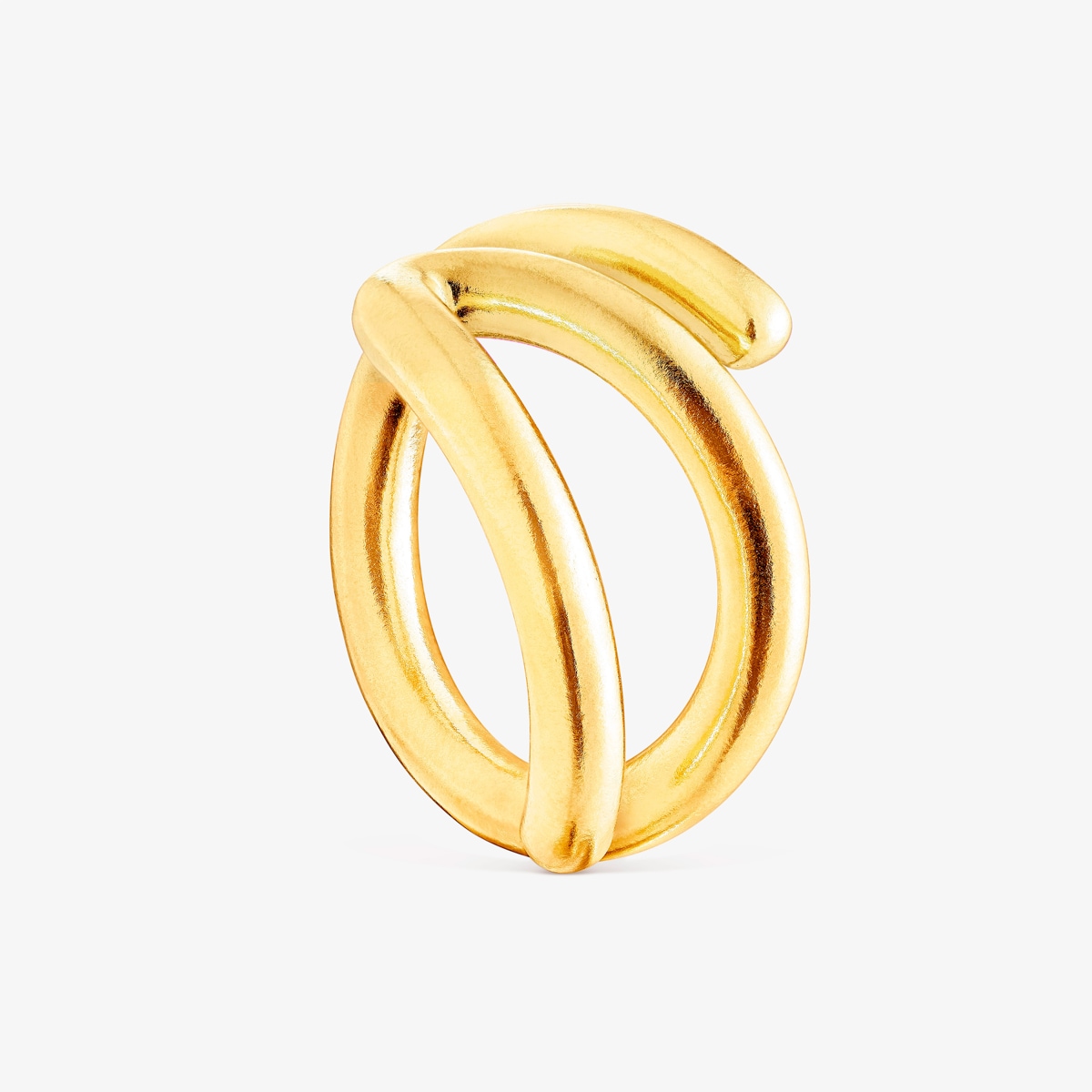 Tous - Anillo Abierto De Plata Vermeil Bent Talla 11