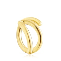 Silver vermeil Bent Open ring